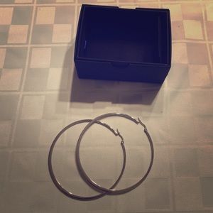 Stainless steel large hoop earrings