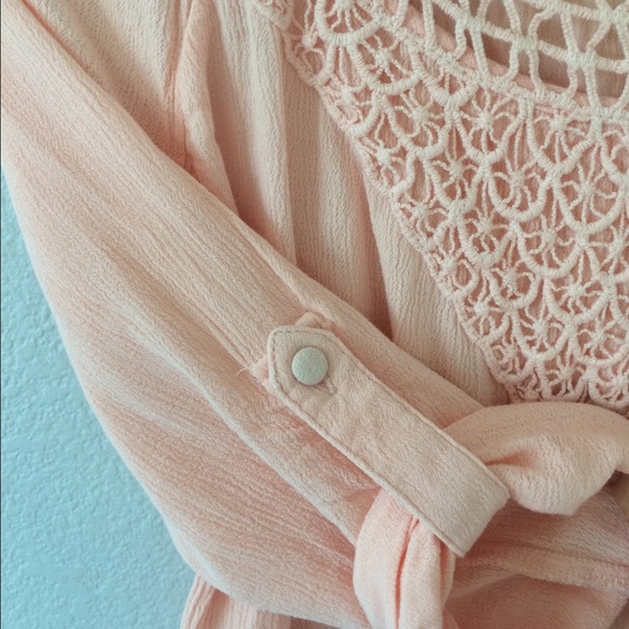 Pink Long Sleeve Crop Top - Picture 3 of 4