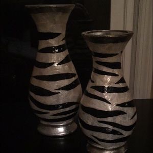 Zebra Print Candle Holders