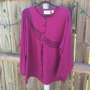 NWOT sparkle purple cardigan