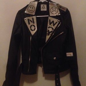 New UNIF No Way MOTO Jacket Faux Leather Black
