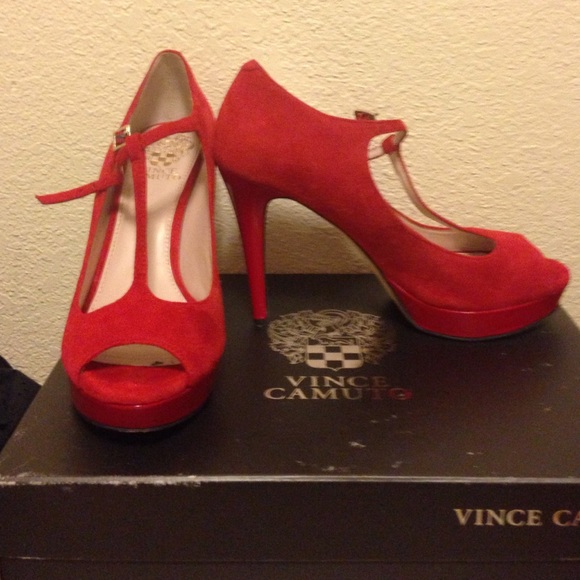 Vince Camuto Shoes - Vince Camuto Red Suede Pumps
