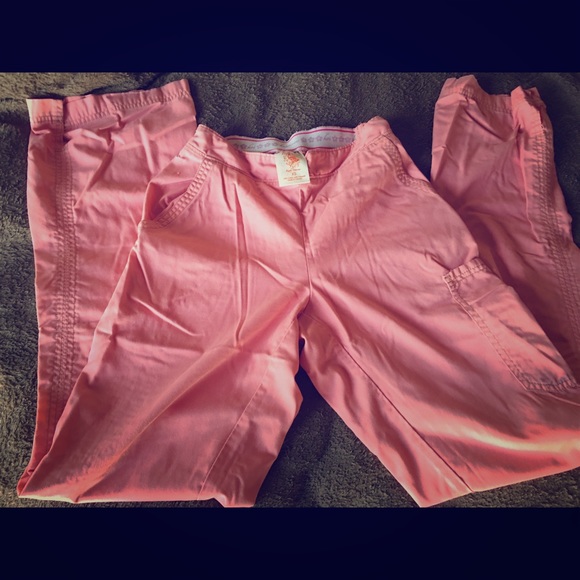 Pink koi scrub bottoms
