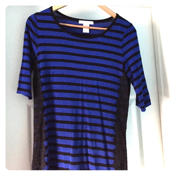 Blue and black top