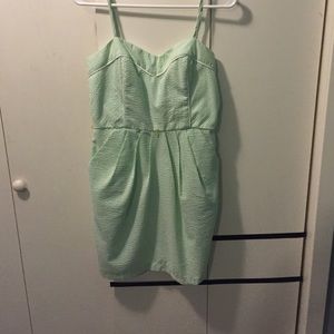 Mint and white dress