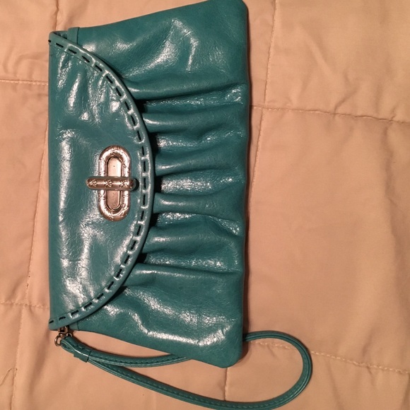 Brighton leather turquoise wristlet