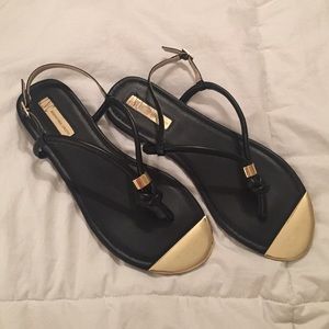 INC black and gold plated sandals