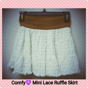 Mini Lace Ruffle Skirt
