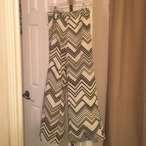 Chevron flare high wasted pants