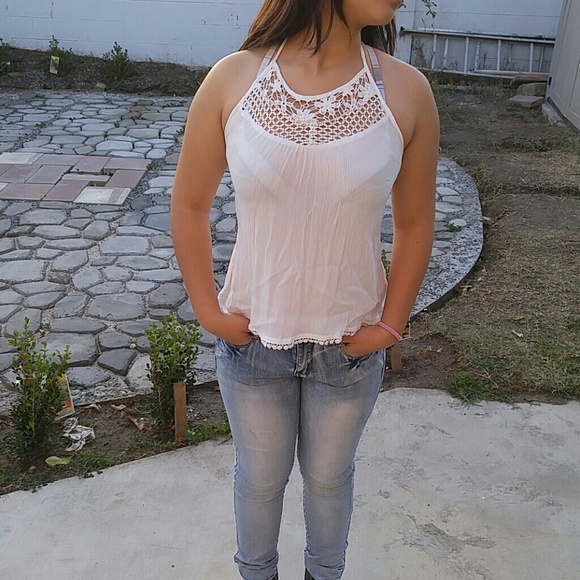 White halter style tops.