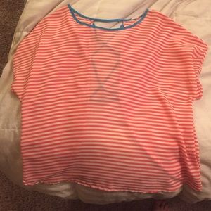 Nordstrom sheer, striped shirt