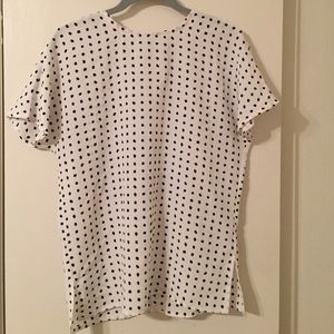 Black and white poka dot blouse