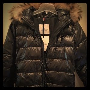 NWT: MONCLER Down Winter Jacket w Faux Fur Trim