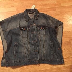 poncho jean jacket