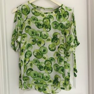 Zara cucumber/kiwi blouse