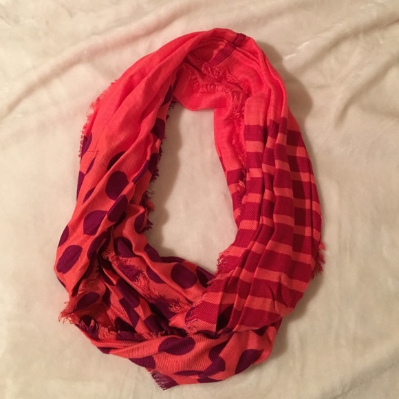 Pink and purple infinity scarf