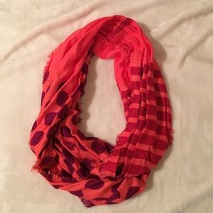 Pink and purple infinity scarf