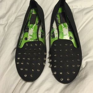 Abby Dawn Black studded loafers