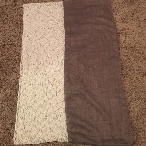 Light brown and lace scarf