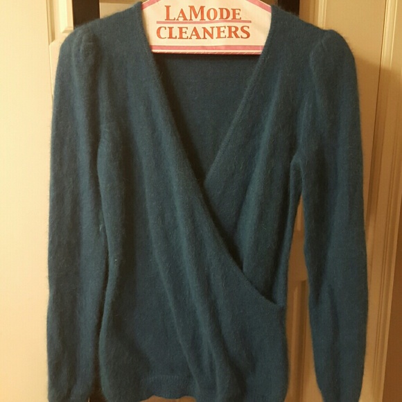 Teal angora sweater