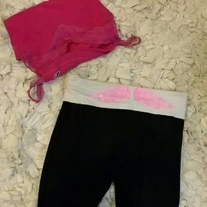 Victoria secret yoga pants and holliater top