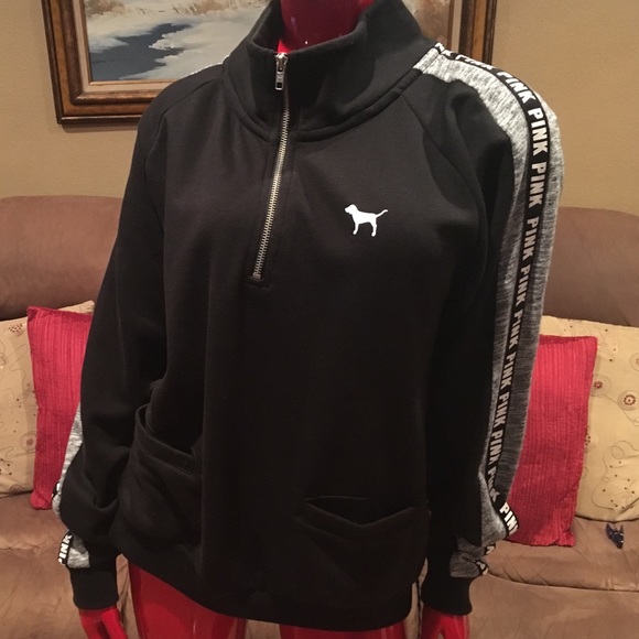 PINK Victoria's Secret Sweaters - VS Pink Half Zip