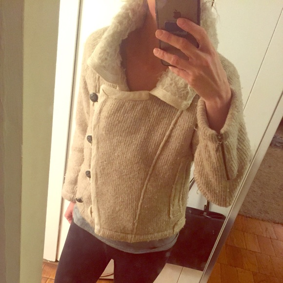 Cream sweater coat