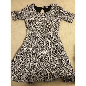 Black and White Rose Dress