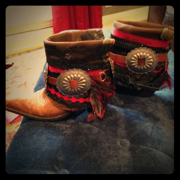 Upcycled boho boots