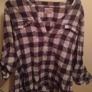 Plaid quarter sleeve