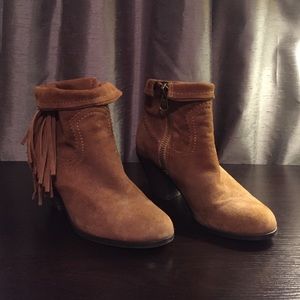Sam Edelman "Louie" Suede fringe ankle boots