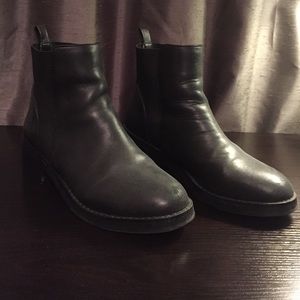 Black ankle boots with elastic back