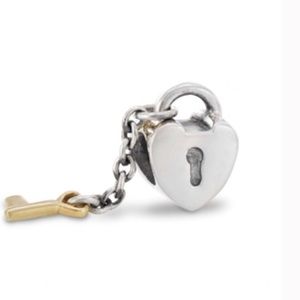 Pandora Heart & Gold Key Charm