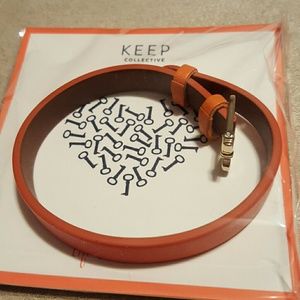 Orange/brown leather bracelet, KEEP Collective