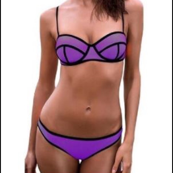 Imilan Push Up Neoprene Bright Bikini Set