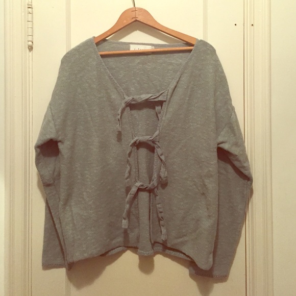 Adorable Sage J Jill Front Tie Cardigan