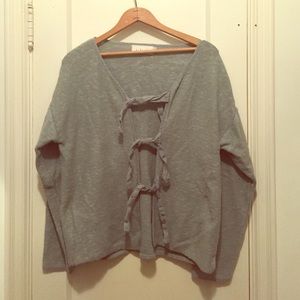 Adorable Sage J Jill Front Tie Cardigan