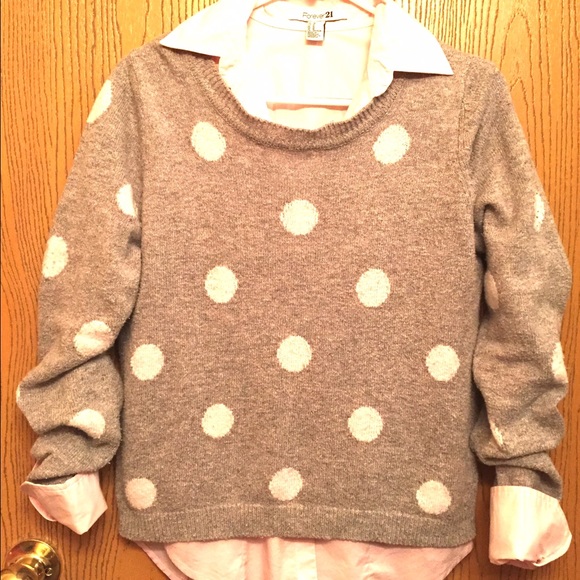 Forever 21 grey polka-dot sweater!