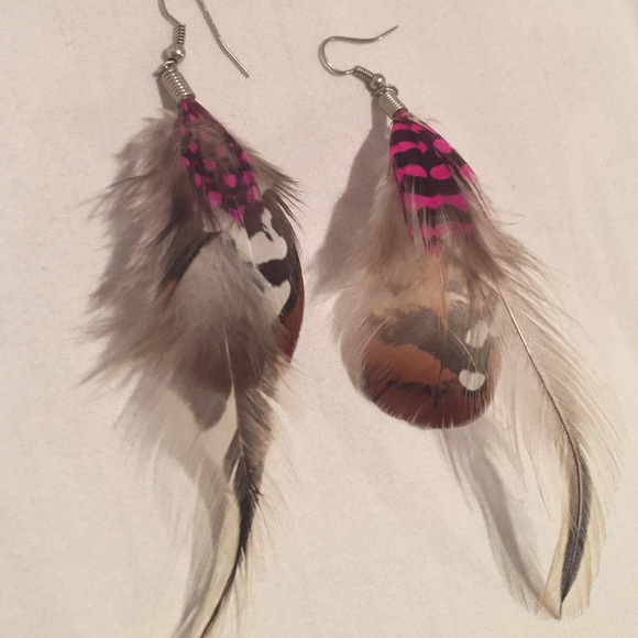 Funky feather earrings