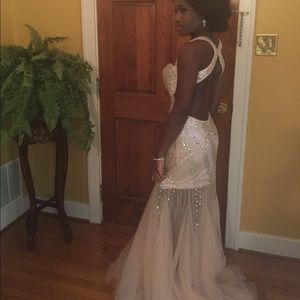 Soft pink prom dress