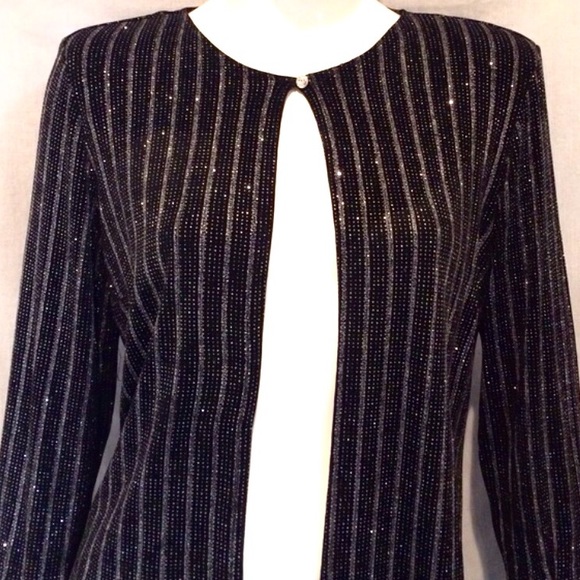 Onyx Nite Black Glittery Bolero Jacket. - Picture 2 of 4