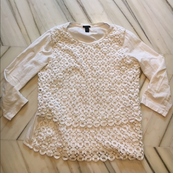 {SOLD} JCrew White Top - Picture 3 of 4