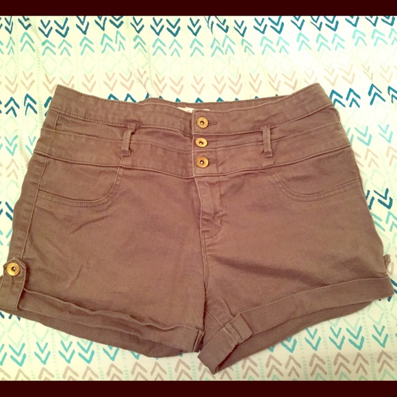 Forest green high waisted shorts