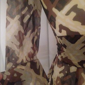 3/4 sleeve A-line print dress