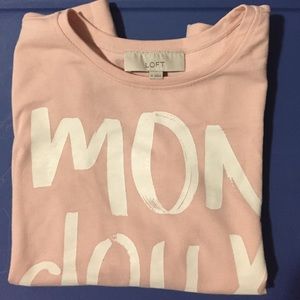 LOFT sweatshirt, light rose says "mon doux amour"