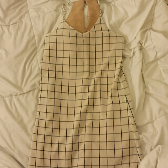 White And Black Grid Dress