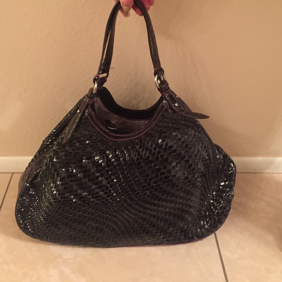 Cole Haan weave purse burgundy.