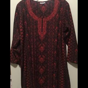 Red/Black Indian Style Tunic made in India