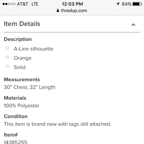 Sleeveless orange dress - Picture 4 of 4