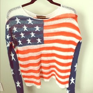 Wild fox American flag sweater